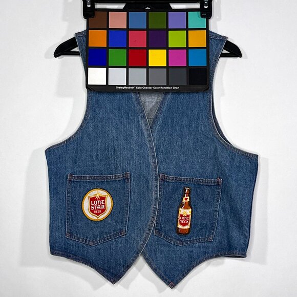 VTG Open Front Vest With Lone Star Beer Patches Size M *NO TAGS - Picture 12 of 12